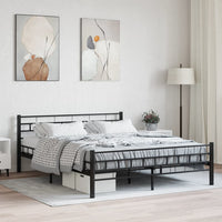 vidaXL Estrutura de cama 140x200 cm aço preto