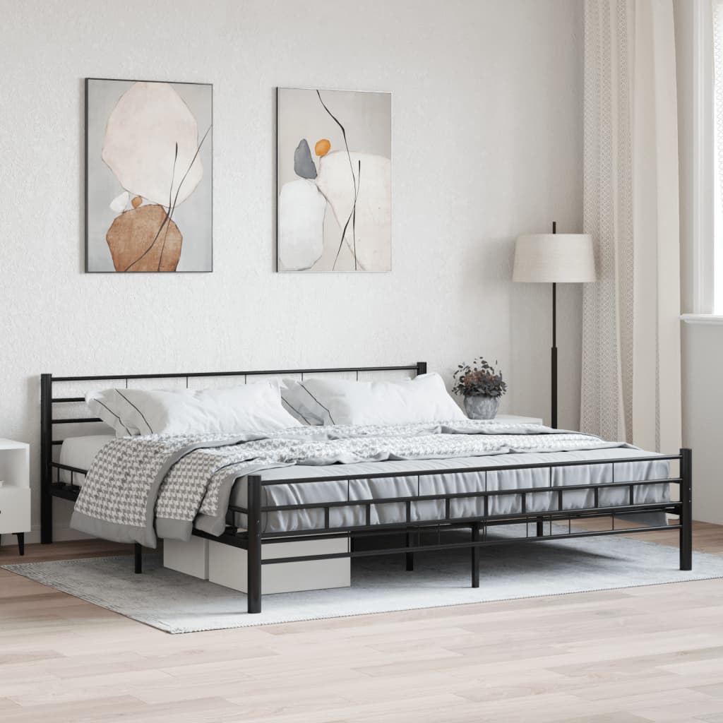vidaXL Estrutura de cama 140x200 cm aço preto