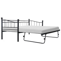 vidaXL Estrutura de cama em aço 180x200/90x200 cm preto
