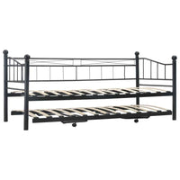 vidaXL Estrutura de cama em aço 180x200/90x200 cm preto