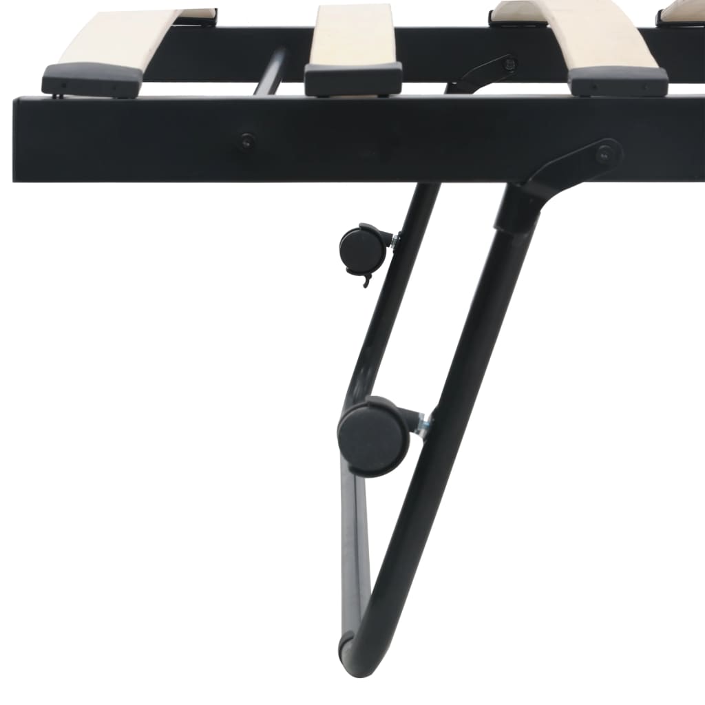 vidaXL Estrutura de cama em aço 180x200/90x200 cm preto