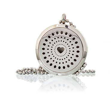 Aromatherapy Jewellery Necklace - Diamonds Heart 30mm