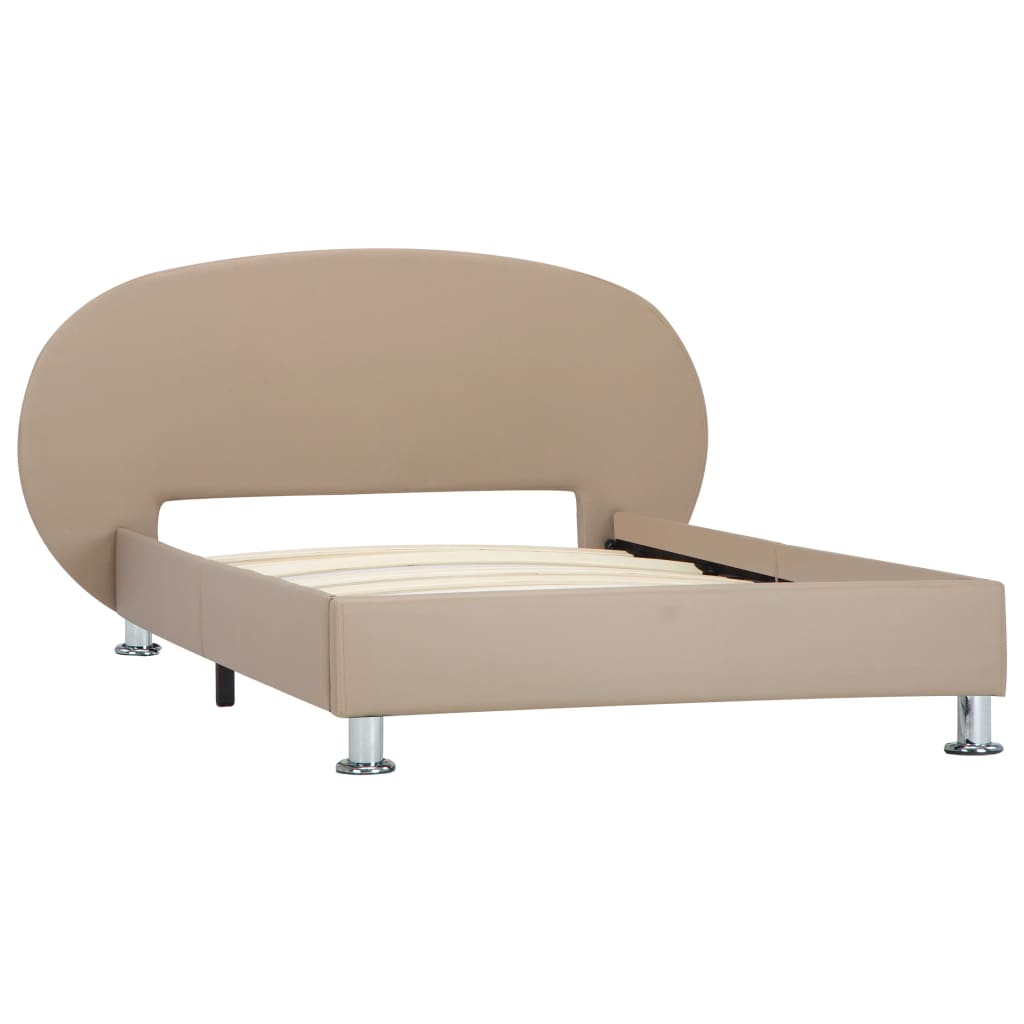 vidaXL Estrutura de cama 100x200cm couro artificial cappuccino