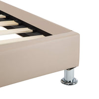 vidaXL Estrutura de cama 100x200cm couro artificial cappuccino