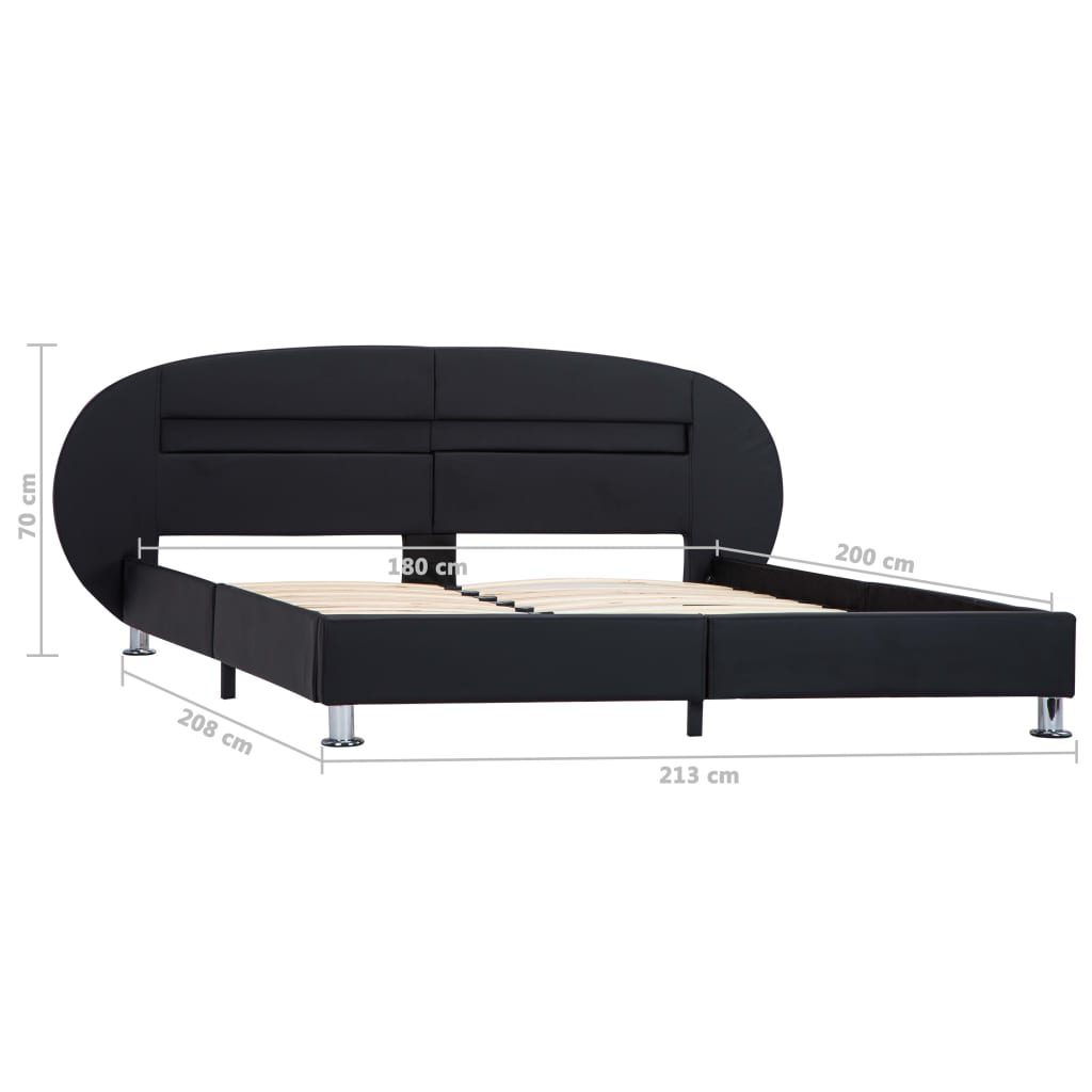vidaXL Estrutura de cama c/ LEDs 100x200 cm couro artificial branco