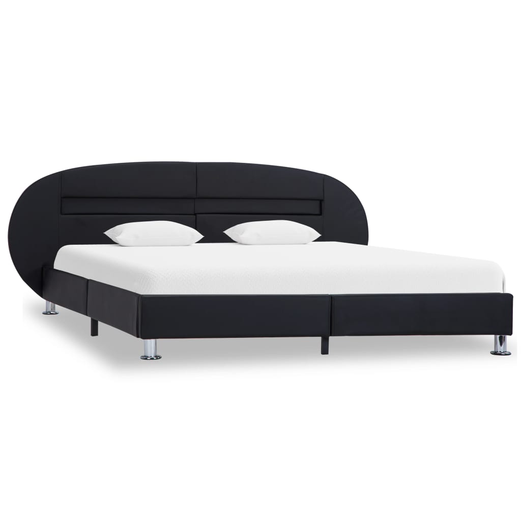 vidaXL Estrutura de cama c/ LEDs 100x200 cm couro artificial branco