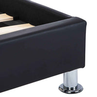 vidaXL Estrutura de cama c/ LEDs 180x200 cm couro artificial preto