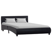 vidaXL Estrutura de cama 140x200 cm couro artificial preto
