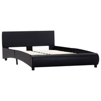 vidaXL Estrutura de cama 140x200 cm couro artificial preto