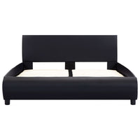 vidaXL Estrutura de cama 140x200 cm couro artificial preto
