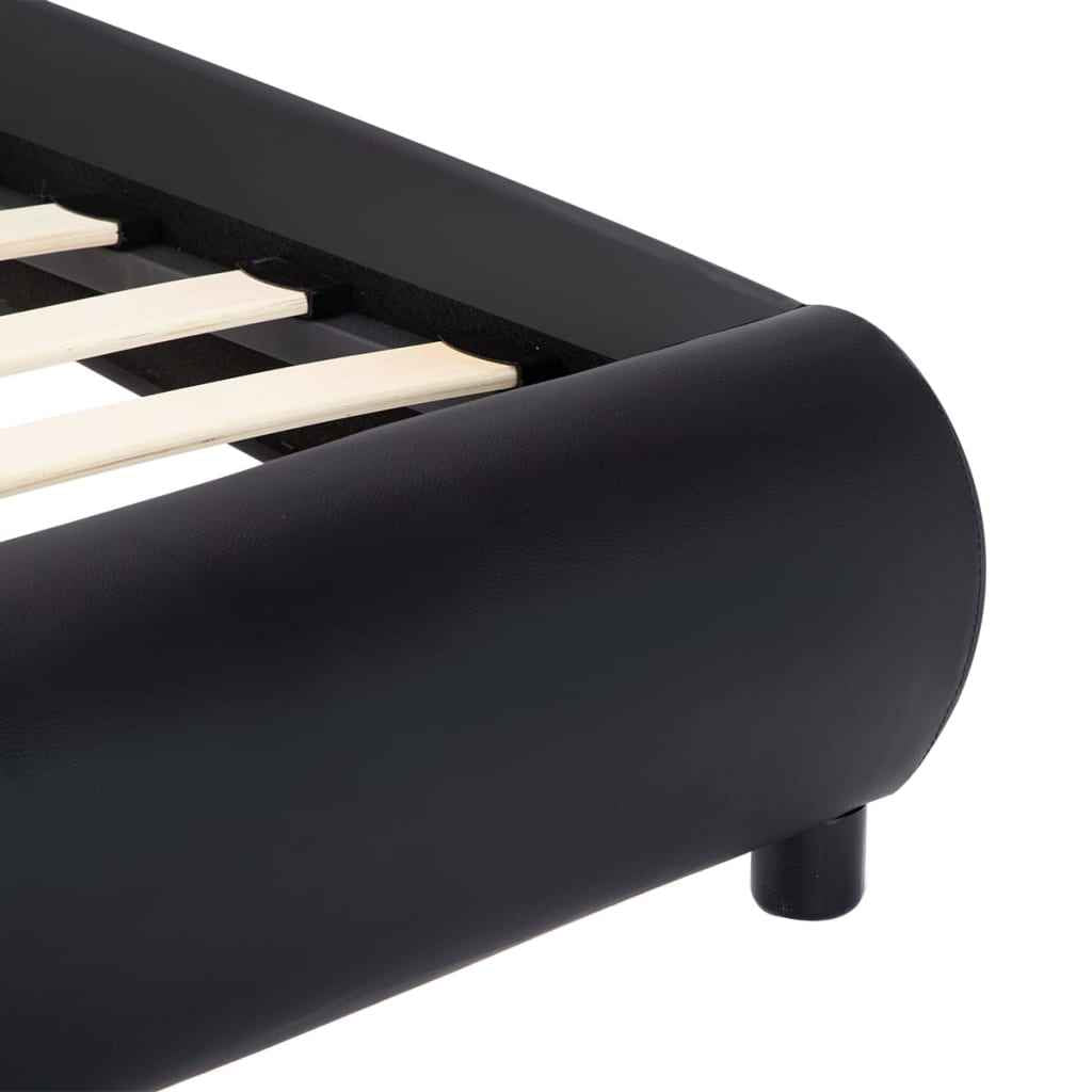 vidaXL Estrutura de cama 140x200 cm couro artificial preto