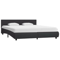 vidaXL Estrutura de cama c/ LED 90x200 cm couro artificial preto