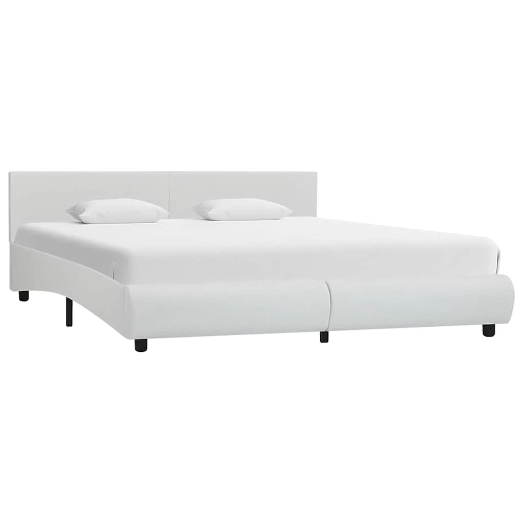 vidaXL Estrutura de cama c/ LED 90x200 cm couro artificial preto