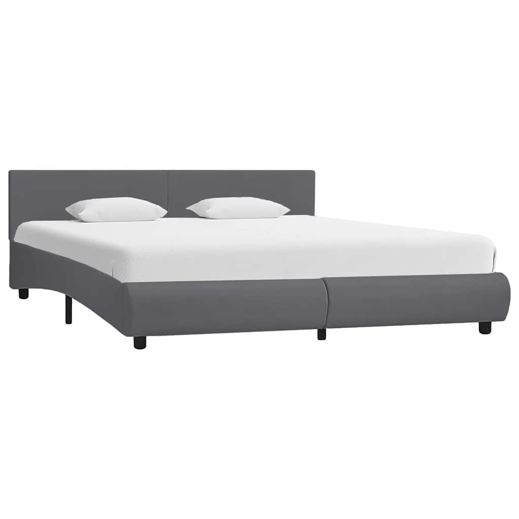 vidaXL Estrutura de cama c/ LED 90x200 cm couro artificial preto