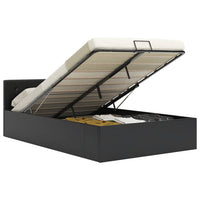 vidaXL Cama hidráulica c/ arrumação 90x200cm couro artificial preto