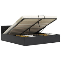 vidaXL Cama hidráulica c/ arrumação 90x200cm couro artificial preto