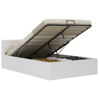vidaXL Cama hidráulica c/ arrumação 90x200cm couro artificial preto