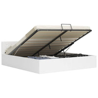 vidaXL Cama hidráulica c/ arrumação 90x200cm couro artificial preto