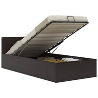 vidaXL Cama hidráulica c/ arrumação 90x200cm couro artificial preto