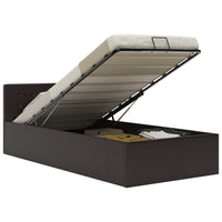 vidaXL Cama hidráulica c/ arrumação 90x200cm couro artificial preto