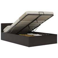 vidaXL Cama hidráulica c/ arrumação 90x200cm couro artificial preto