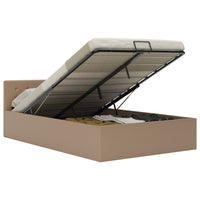 vidaXL Cama hidráulica c/ arrumação 90x200cm couro artificial preto