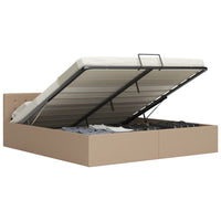 vidaXL Cama hidráulica c/ arrumação 90x200cm couro artificial preto