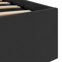 vidaXL Cama hidráulica c/ arrumação LED 90x200cm couro artifi. preto
