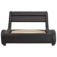 vidaXL Estrutura de cama com LED 100x200 cm couro artificial cinzento
