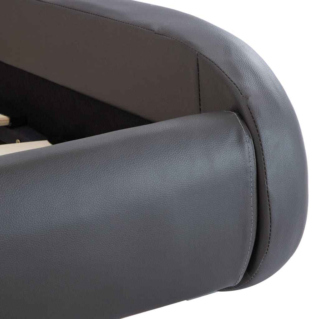 vidaXL Estrutura de cama com LED 100x200 cm couro artificial cinzento