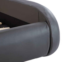 vidaXL Estrutura de cama com LED 100x200 cm couro artificial cinzento
