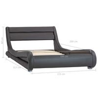 vidaXL Estrutura de cama com LED 100x200 cm couro artificial cinzento