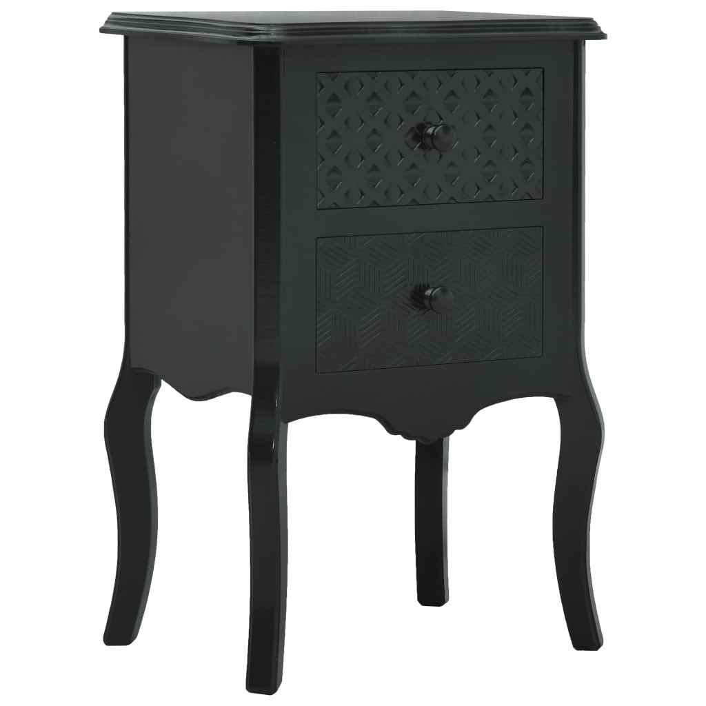 vidaXL Mesa de cabeceira 43x32x65 cm MDF preto