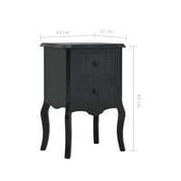 vidaXL Mesa de cabeceira 43x32x65 cm MDF preto
