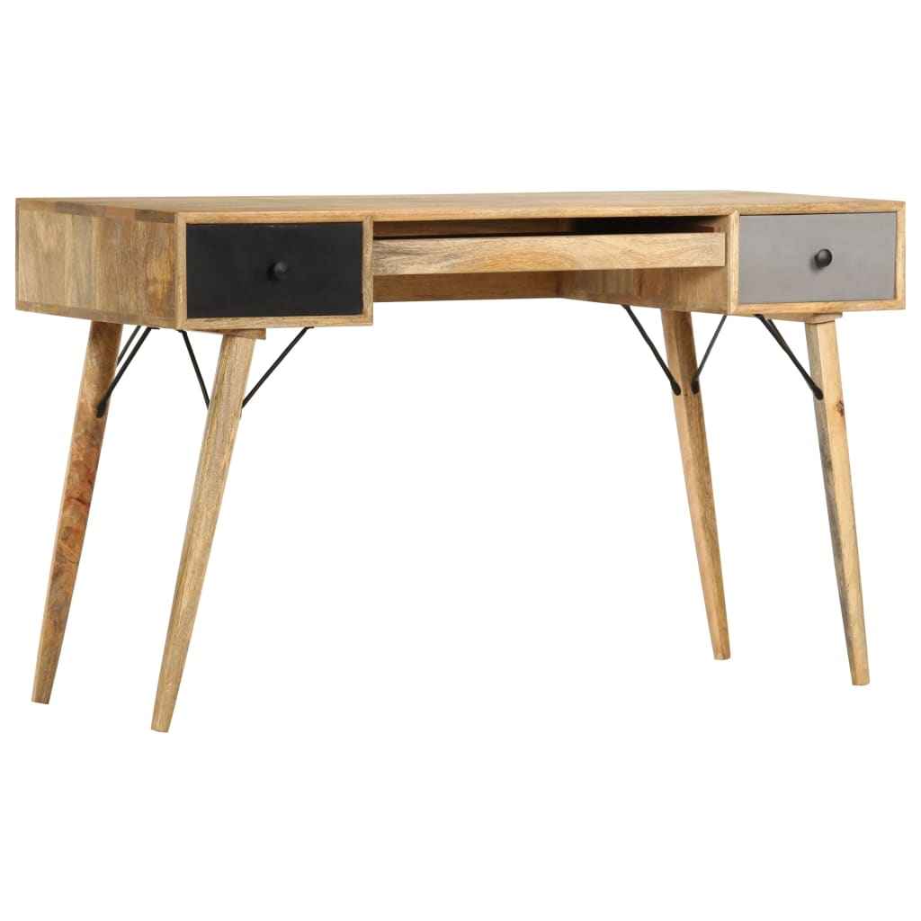 vidaXL Secretária com gavetas 130x50x80 cm madeira mangueira maciça