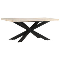 vidaXL Mesa de jantar 180x90x76 cm madeira de mangueira maciça áspera