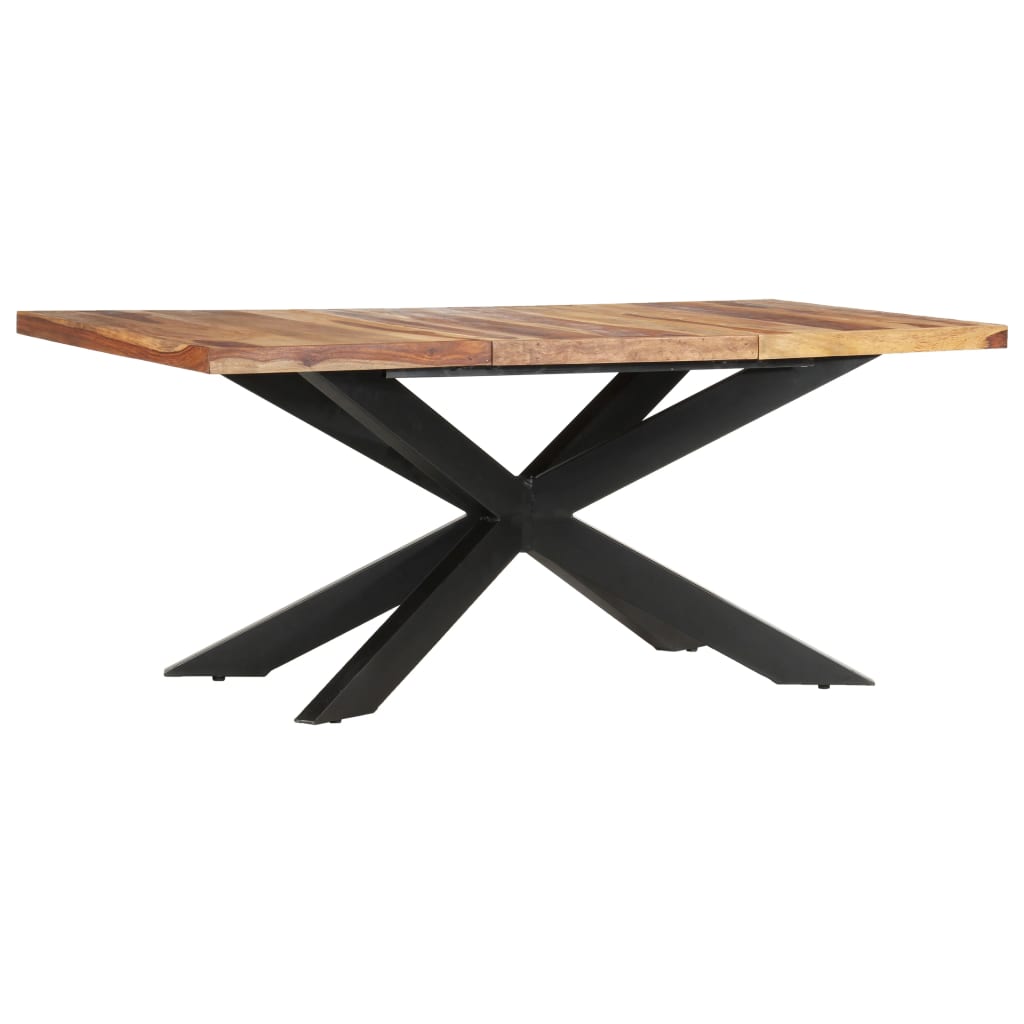 vidaXL Mesa de jantar 180x90x76 cm madeira de mangueira maciça áspera