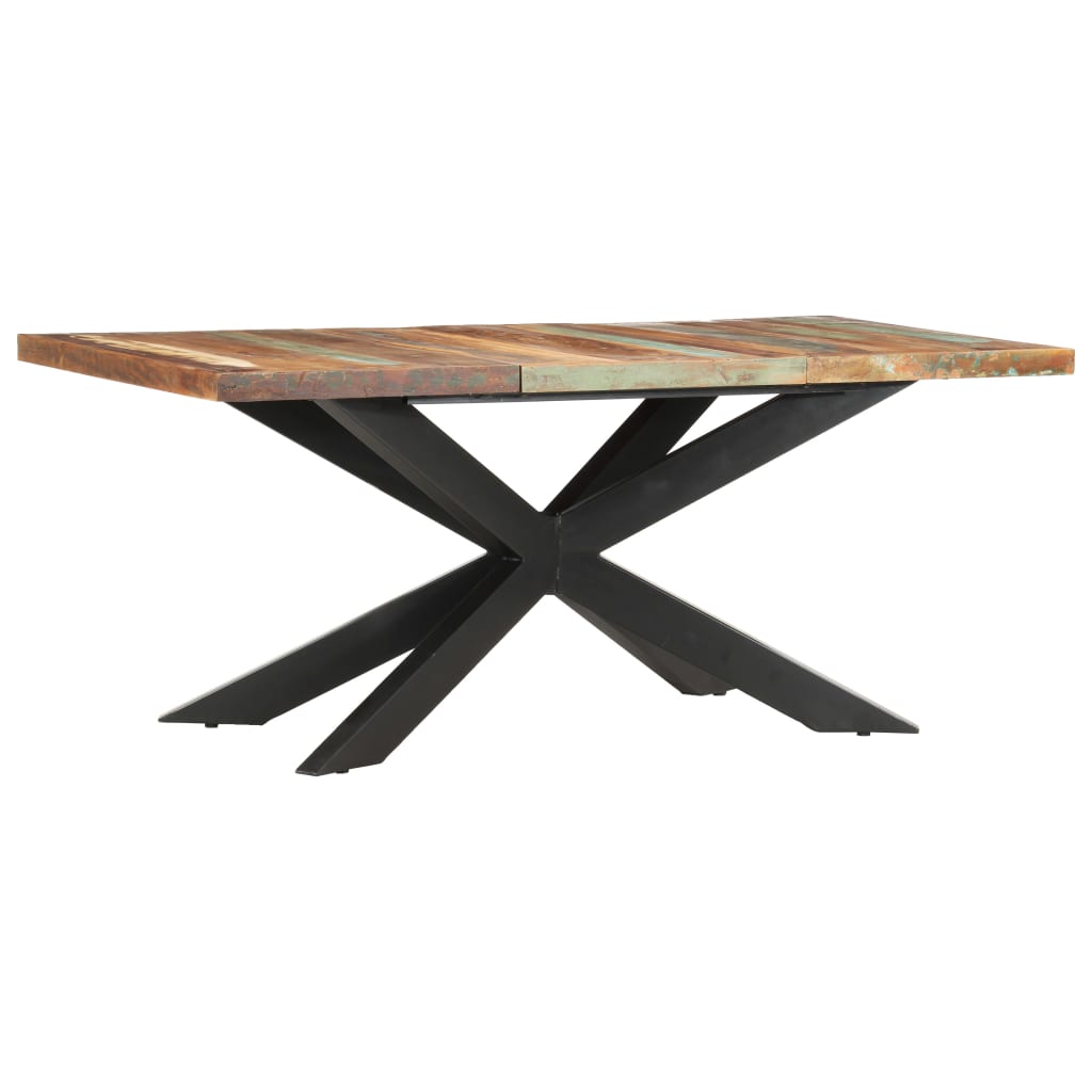 vidaXL Mesa de jantar 180x90x76 cm madeira de mangueira maciça áspera