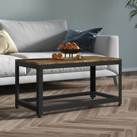 vidaXL Mesa de centro 90x45x45 cm MDF e ferro castanho-claro e preto