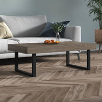 vidaXL Mesa de centro 120x60x40 cm MDF e ferro castanho-escuro e preto