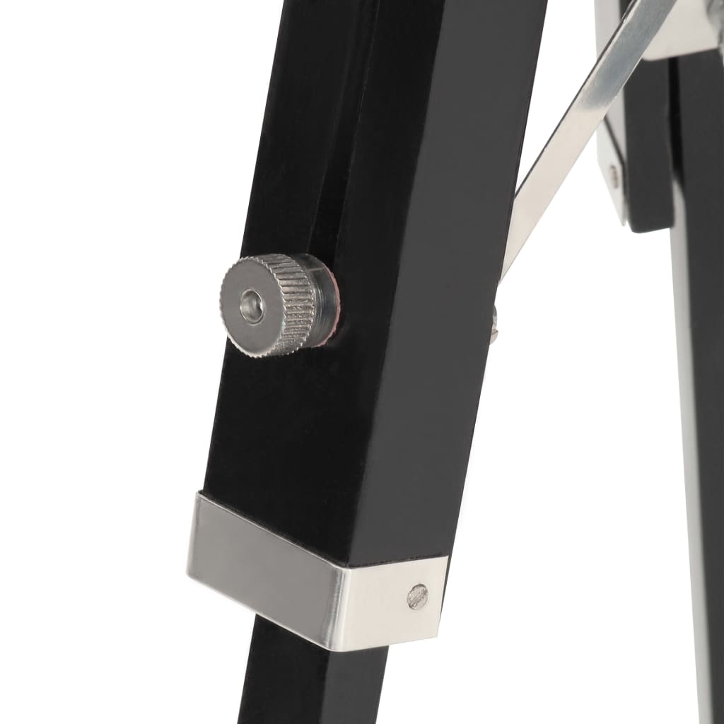 vidaXL Candeeiro de chão tripé 69 cm madeira mangueira maciça preto