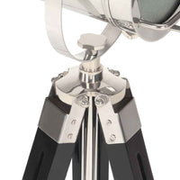 vidaXL Candeeiro de chão tripé 69 cm madeira mangueira maciça preto