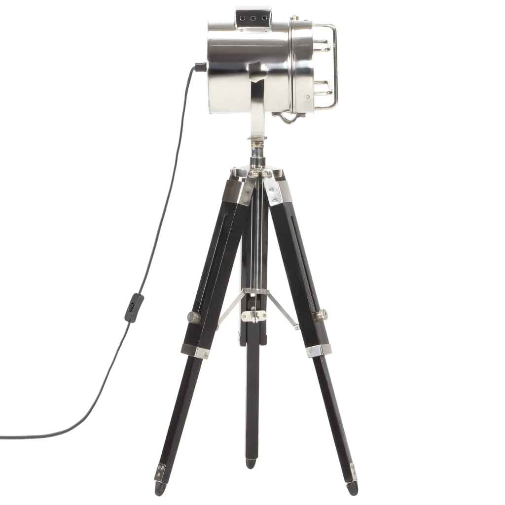 vidaXL Candeeiro de chão tripé 69 cm madeira mangueira maciça preto