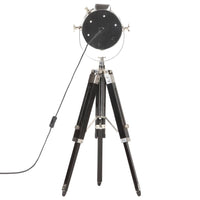 vidaXL Candeeiro de chão tripé 69 cm madeira mangueira maciça preto