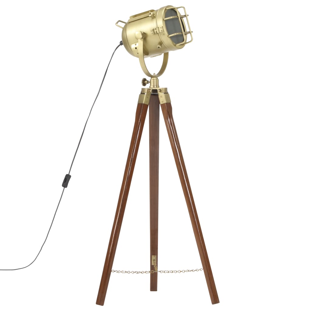 vidaXL Candeeiro de chão tripé 97 cm madeira mangueira maciça