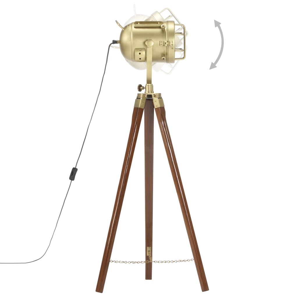 vidaXL Candeeiro de chão tripé 97 cm madeira mangueira maciça