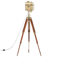 vidaXL Candeeiro de chão tripé 165 cm madeira de mangueira maciça