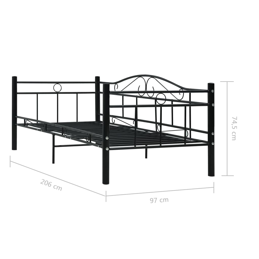vidaXL Estrutura sofá-cama 90x200 cm metal preto