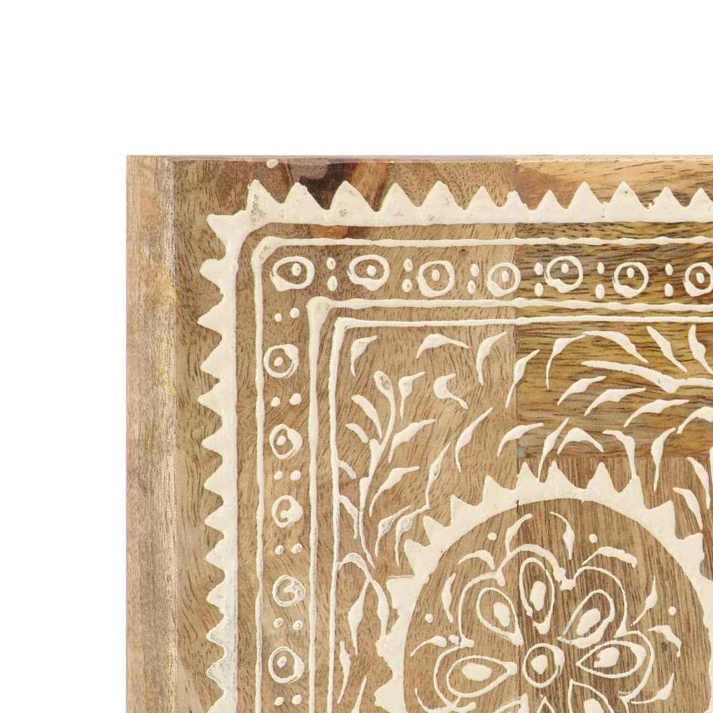 vidaXL Espelho pintado à mão 40x55 cm madeira de mangueira maciça