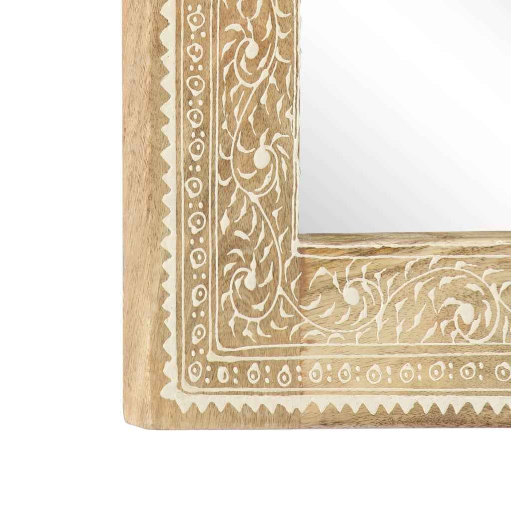 vidaXL Espelho pintado à mão 40x55 cm madeira de mangueira maciça